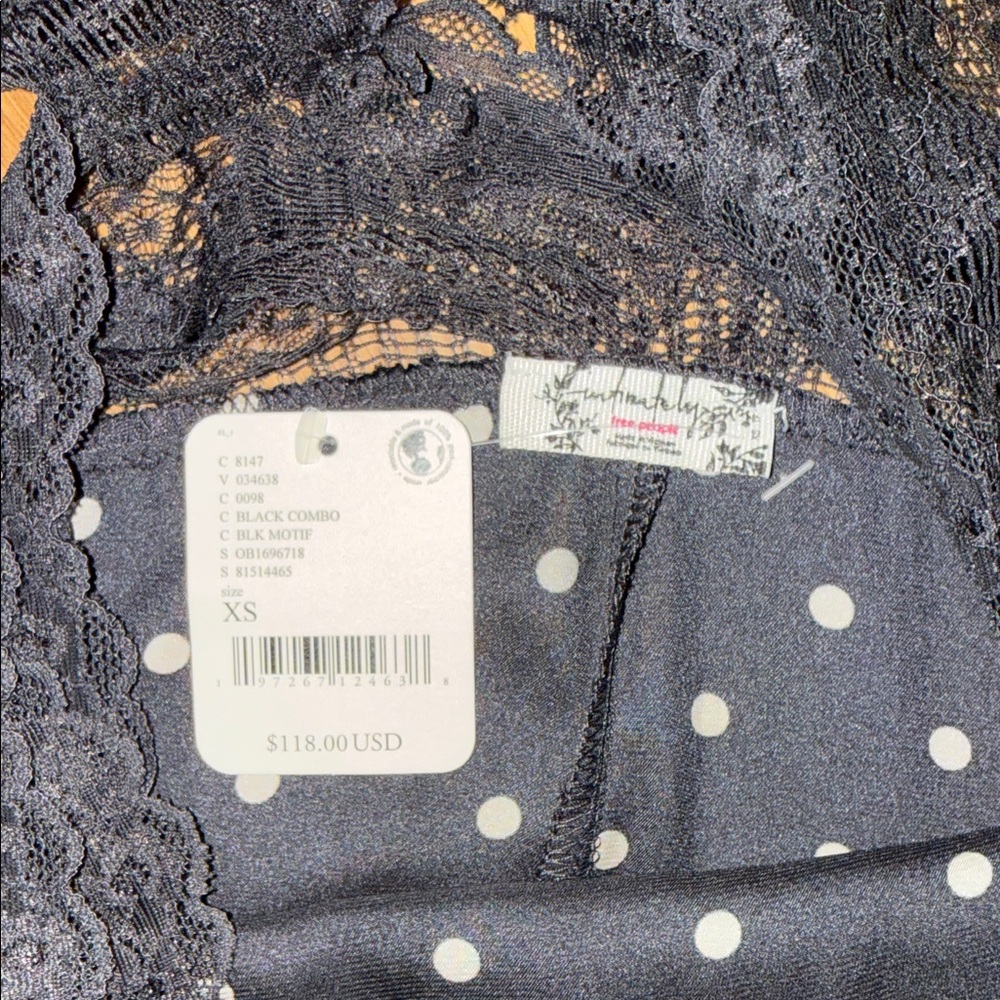 NWT Free People Intimately Polka Dot Lace Slip Dress Bad For You Printed Maxi - Picture 6 of 9